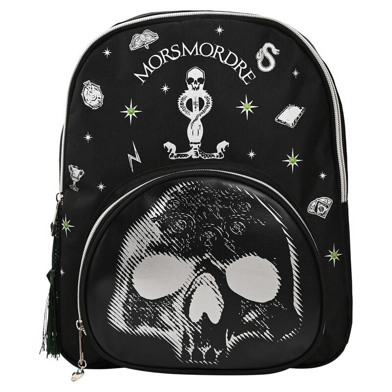 Mochila negra Harry Potter Dark Arts con calavera y motivo Morsmordre
