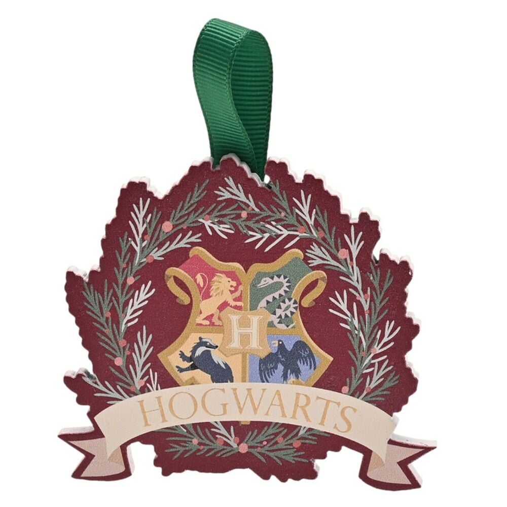 Mini colgador con escudo de Hogwarts y cinta verde