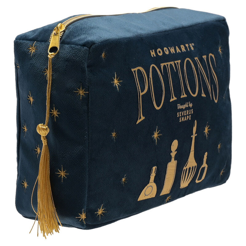 Neceser azul de terciopelo Hogwarts Potions de Harry Potter con frascos y borla dorada - 2