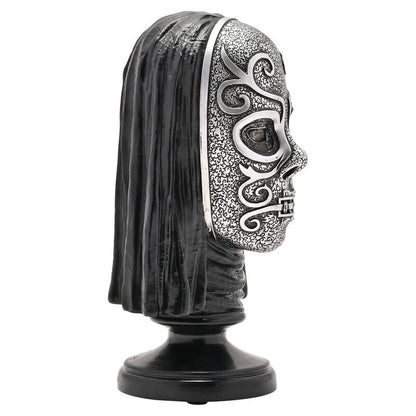Figura de Mortífago de Harry Potter con máscara ornamentada en negro y plata - 2