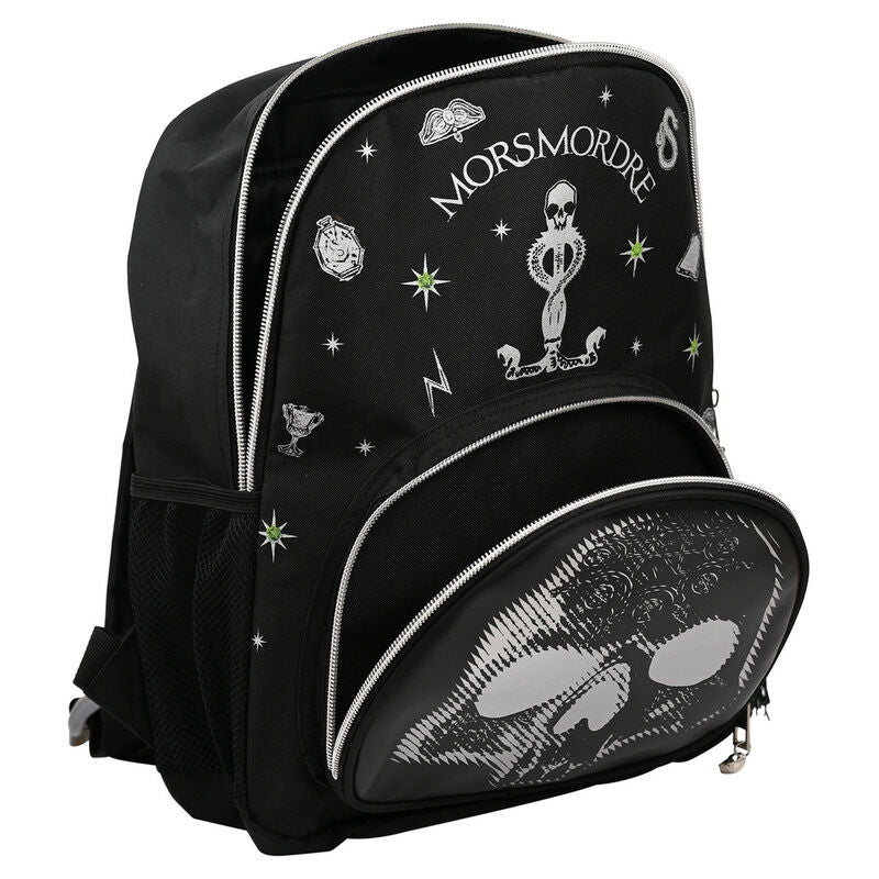 Mochila negra Harry Potter Dark Arts con calavera y motivo Morsmordre - 2