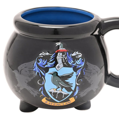 Taza caldero negra de cerámica con escudo de Ravenclaw - 2