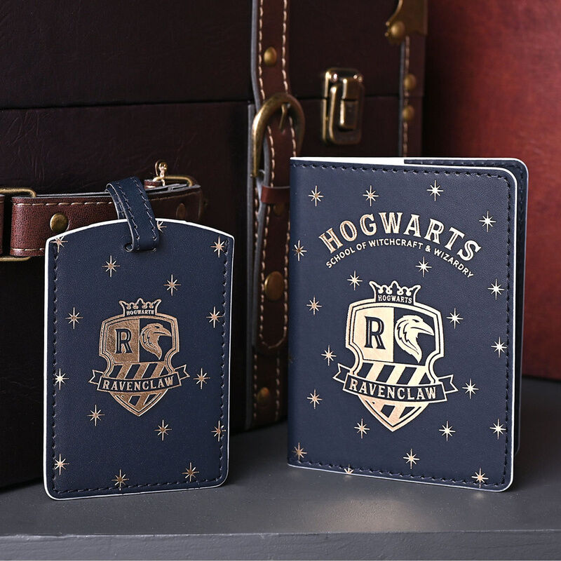 Set Ravenclaw Harry Potter con portapasaportes y etiqueta de equipaje negros - 3