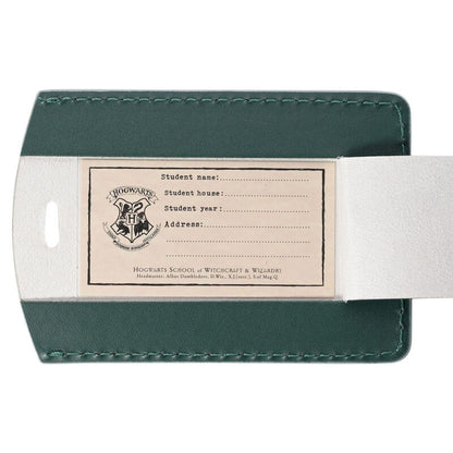 Set Slytherin de portapasaportes y etiqueta de equipaje verde - 3
