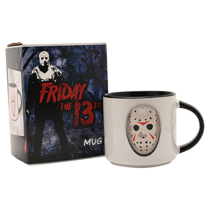 Taza de cerámica de Jason de Viernes 13 con interior y asa negros - 3