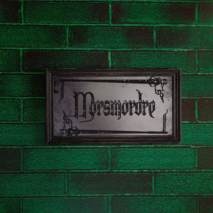 Placa espejo de madera Harry Potter con la Marca Tenebrosa y texto Morsmordre - 4