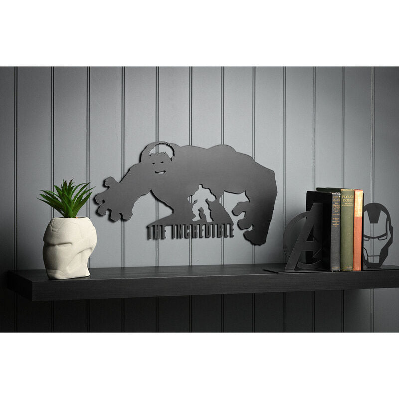 Placa de pared negra con silueta de Hulk e inscripción The Incredible - 4