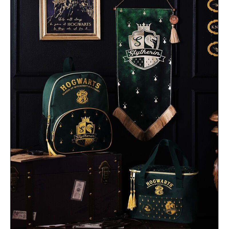 Bolsa portameriendas verde de Slytherin con detalles dorados - 5