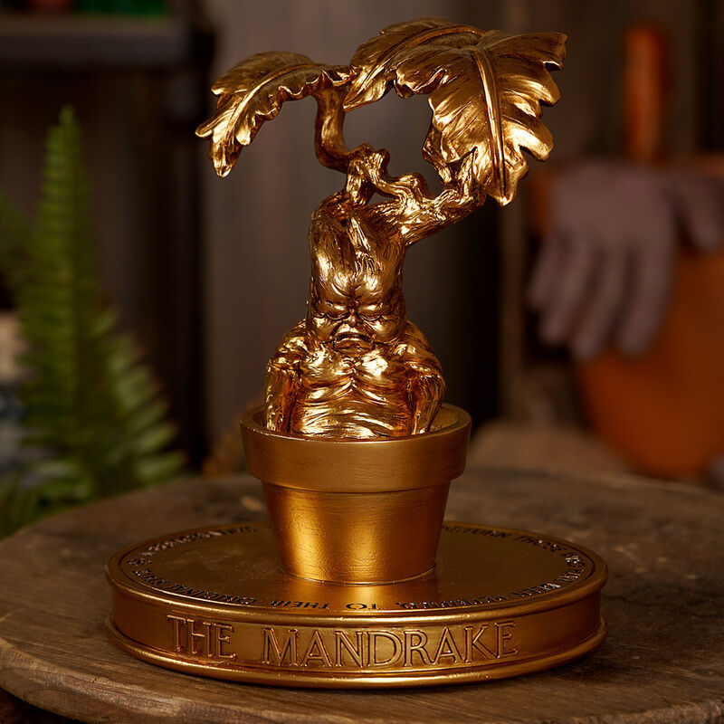 Figura dorada de la Mandrágora de Harry Potter en maceta - 5