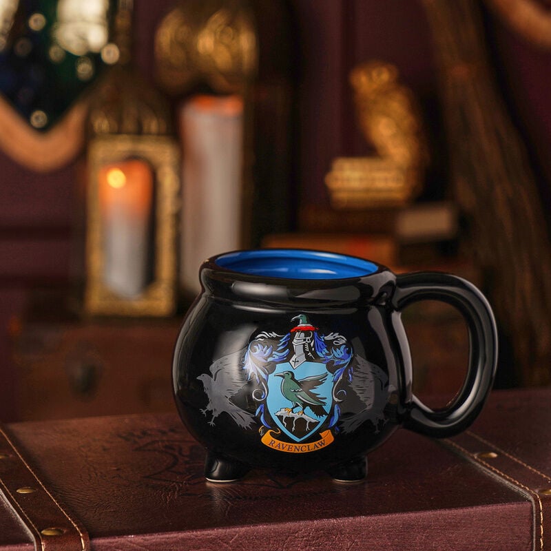 Taza caldero negra de cerámica con escudo de Ravenclaw - 5