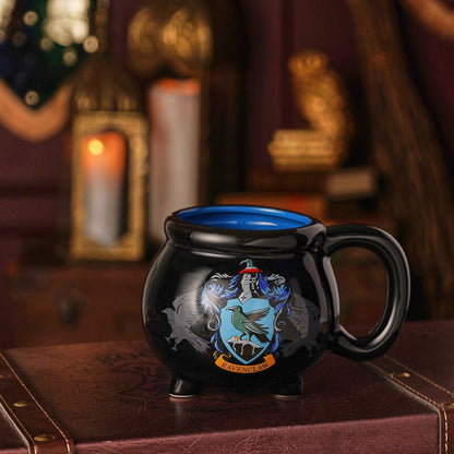 Taza caldero negra de cerámica con escudo de Ravenclaw - 5