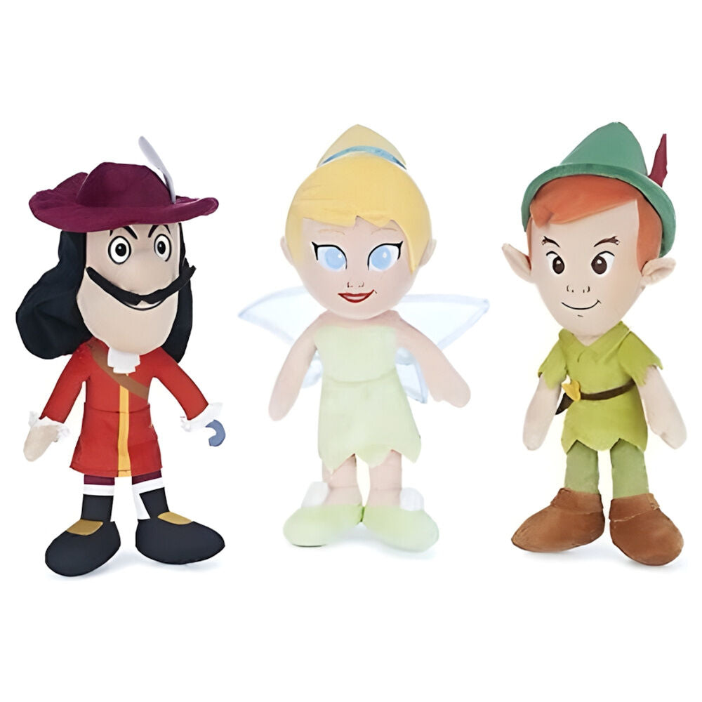 Peluche Disney de Peter Pan, Campanilla y Capitán Garfio en surtido