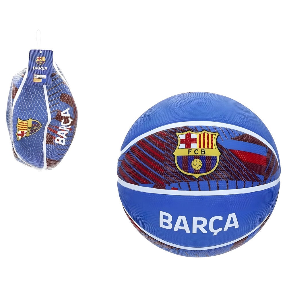 Balón de baloncesto FC Barcelona azul talla 7 con escudo y texto Barça