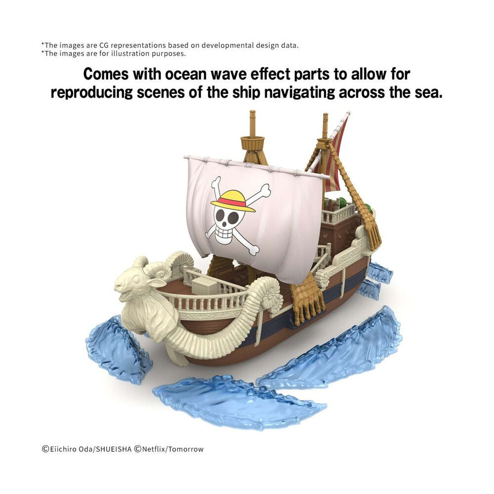 Model kit Going Merry de One Piece con piezas de efecto de olas