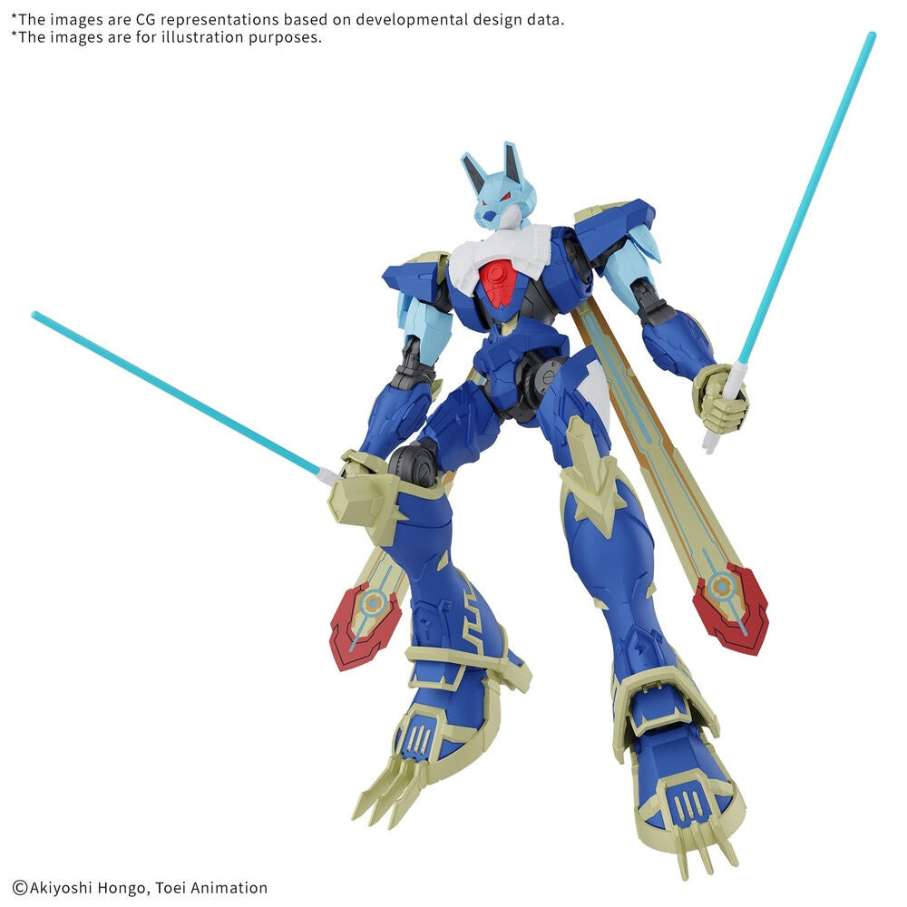 Maqueta Digimon Mobile Suit azul con alas y módulos mecha - 3