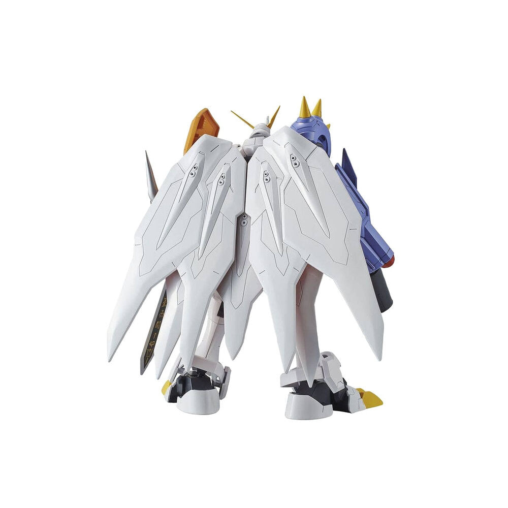 Maqueta ensamblada de Omegamon de Digimon con armadura blanca y detalles multicolor - 4