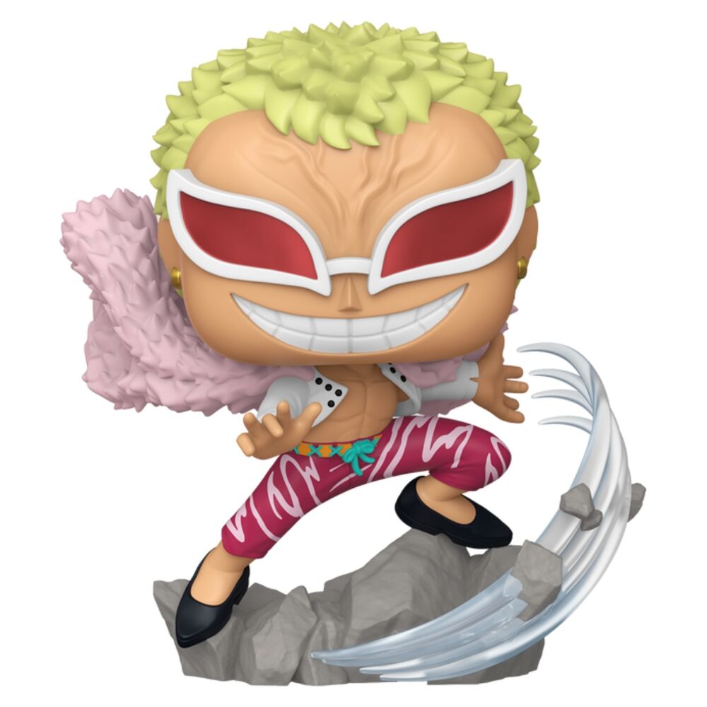 Figura Funko POP! de Doflamingo de One Piece con chaqueta de plumas rosa