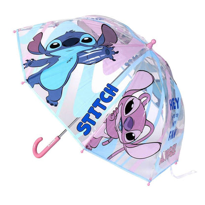 Paraguas burbuja transparente de Stitch y Angel Disney
