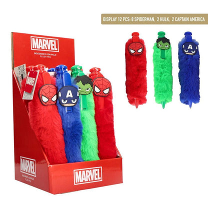 Bolígrafos de peluche Marvel de Spider-Man, Hulk y Capitán América