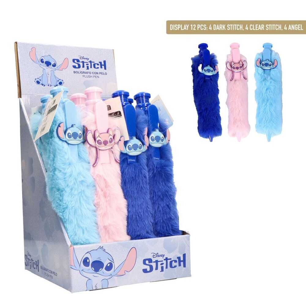 Bolígrafos de peluche Stitch Disney en azul y rosa