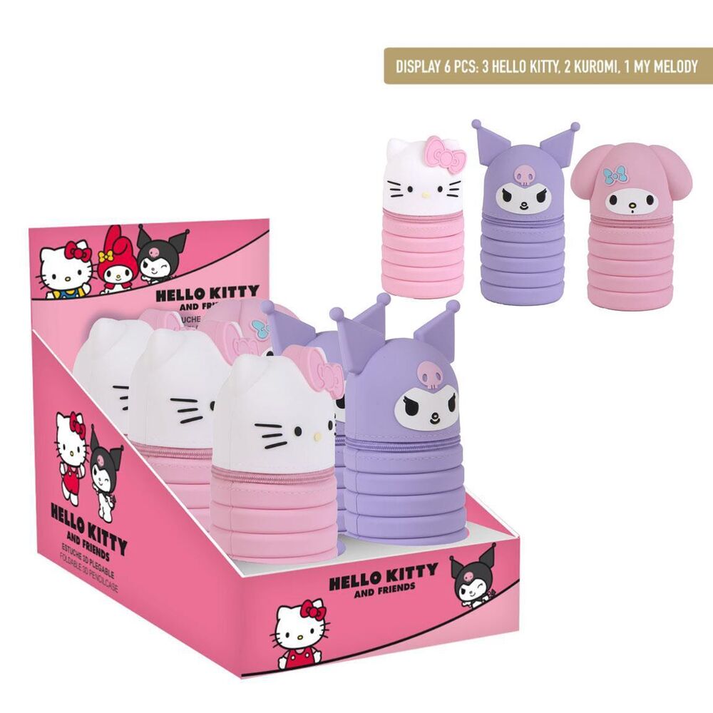Portatodos de silicona surtidos de Hello Kitty, Kuromi y My Melody