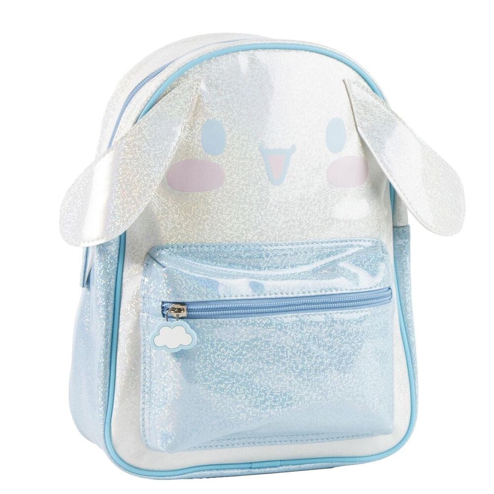 Mochila infantil Cinnamoroll Hello Kitty blanca y azul claro