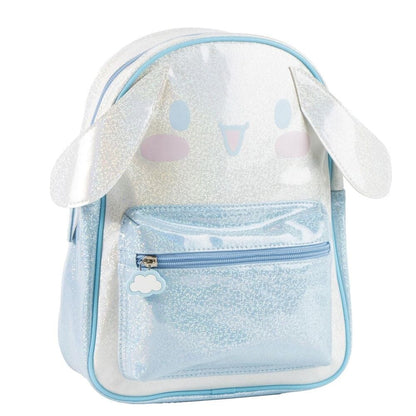 Mochila infantil Cinnamoroll Hello Kitty blanca y azul claro