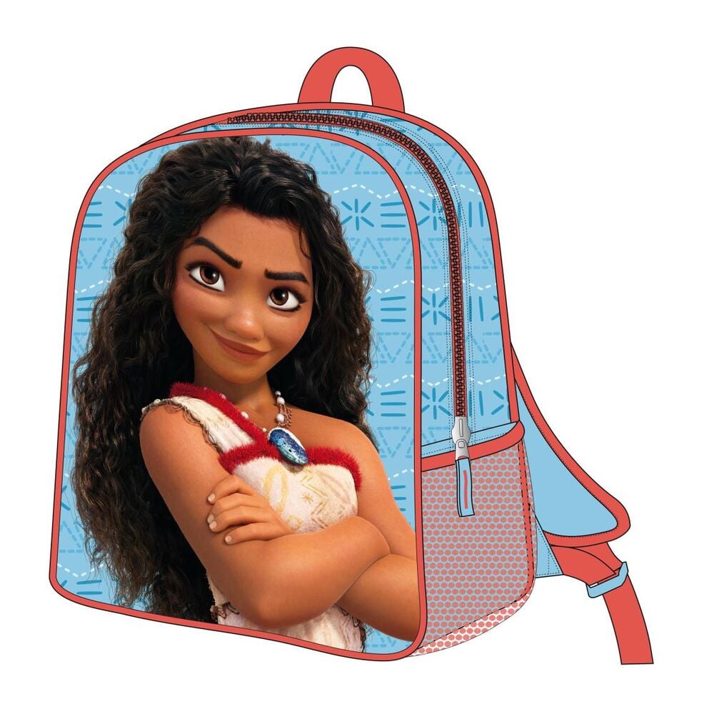 Mochila infantil 3D de Vaiana Moana Disney en azul y rojo