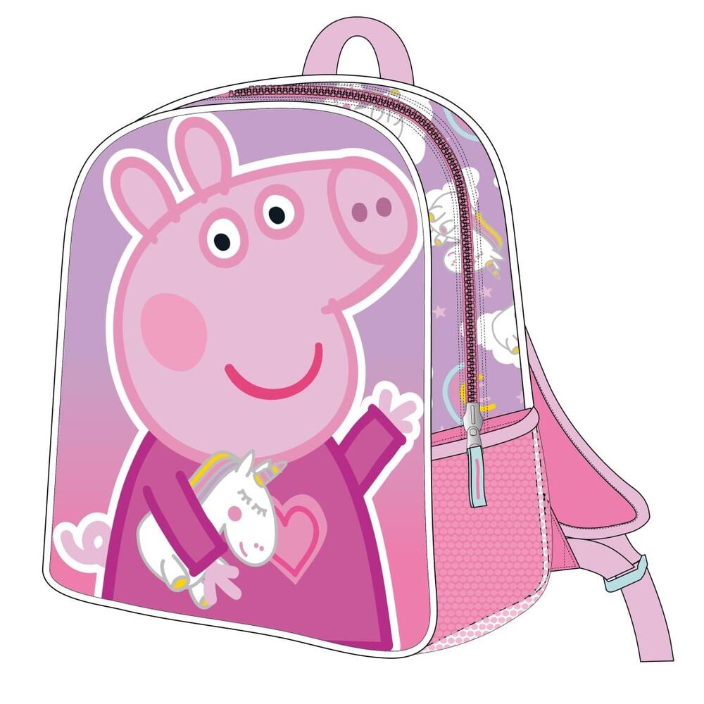 Mochila 3D rosa de Peppa Pig con unicornio