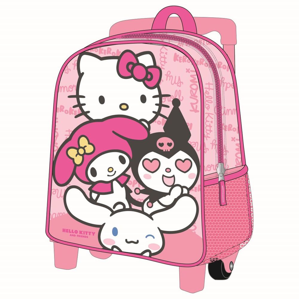 Trolley rosa 3D Hello Kitty and Friends con varios personajes