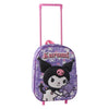Trolley 3D morado de Kuromi Hello Kitty con asa telescópica rosa