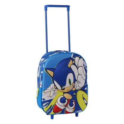 Trolley 3D azul de Sonic the Hedgehog con asa telescópica