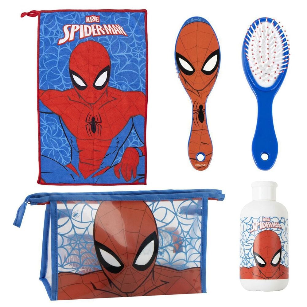 Set de aseo Spider-Man Marvel con neceser, cepillo, bote y pieza textil