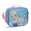 Bolsa portameriendas 3D azul de Elsa Frozen Disney con detalles rosas