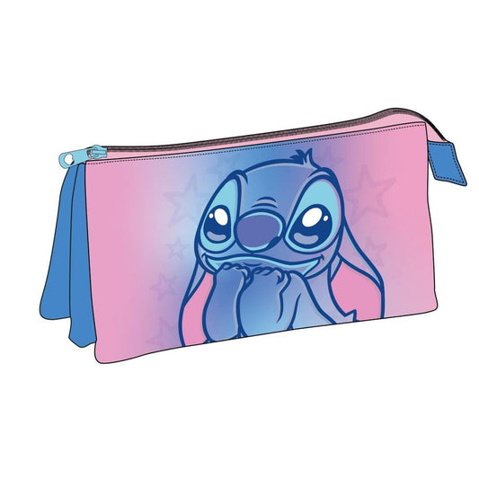 Portatodo triple Stitch Disney rosa y azul de CERDÁ