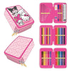 Plumier triple rosa Hello Kitty and Friends con tres compartimentos