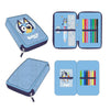 Plumier doble azul de Bluey con dos compartimentos interiores