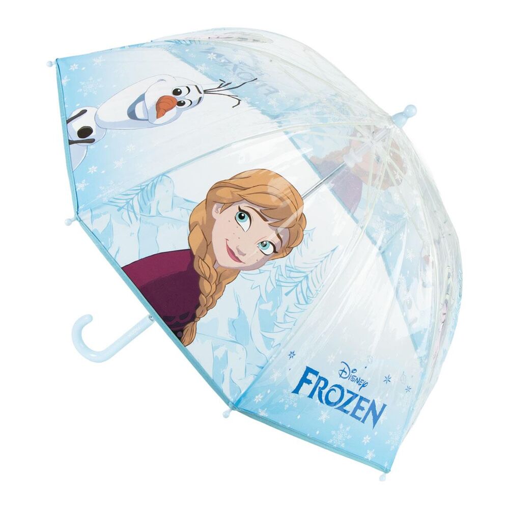 Paraguas transparente Frozen Disney con Anna, Elsa y Olaf