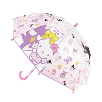 Paraguas transparente Hello Kitty and Friends con estampado rosa y morado