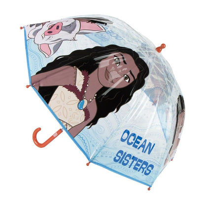 Paraguas transparente de Vaiana Moana Disney con diseño Ocean Sisters
