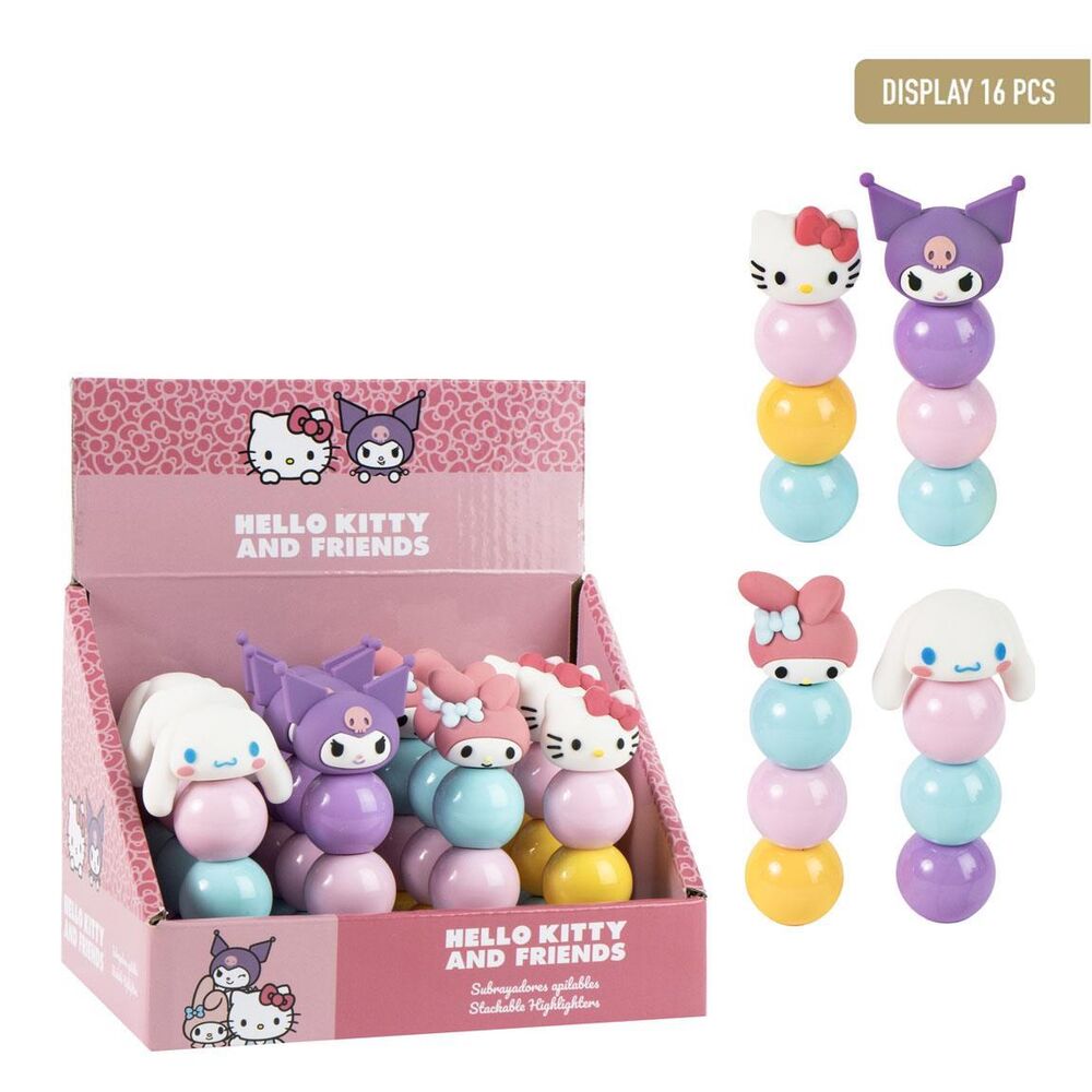Subrayadores apilables Hello Kitty y amigos en colores surtidos
