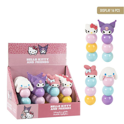 Subrayadores apilables Hello Kitty y amigos en colores surtidos