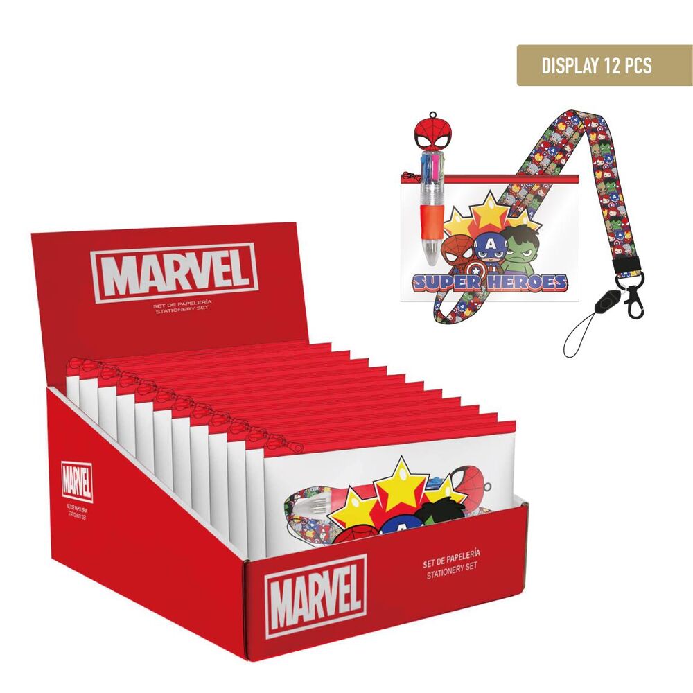 Set de papelería Marvel CERDÁ con diseño de superhéroes