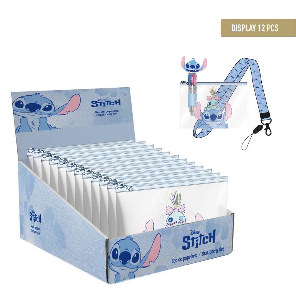 Set de papelería Stitch Disney en tonos azules