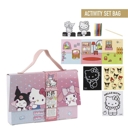 Bolso set coloreable Hello Kitty and Friends con láminas y útiles de color