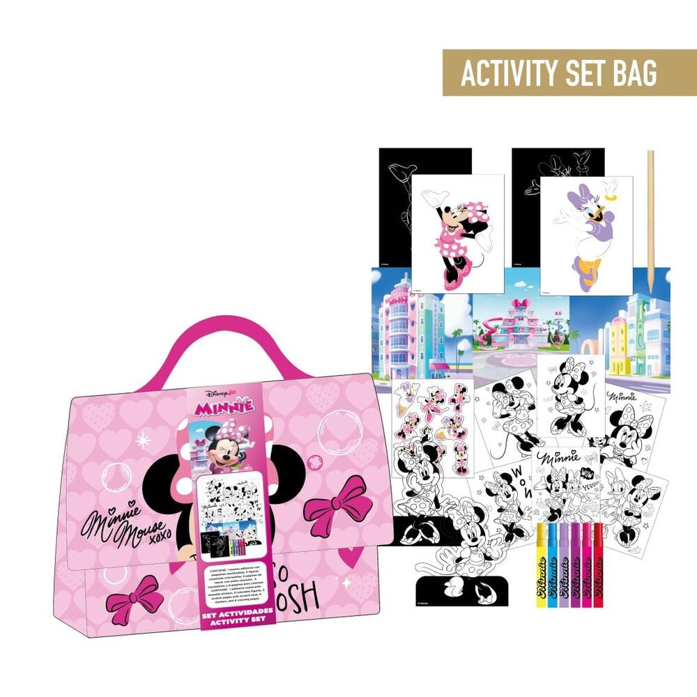 Bolso set para colorear Minnie Disney rosa