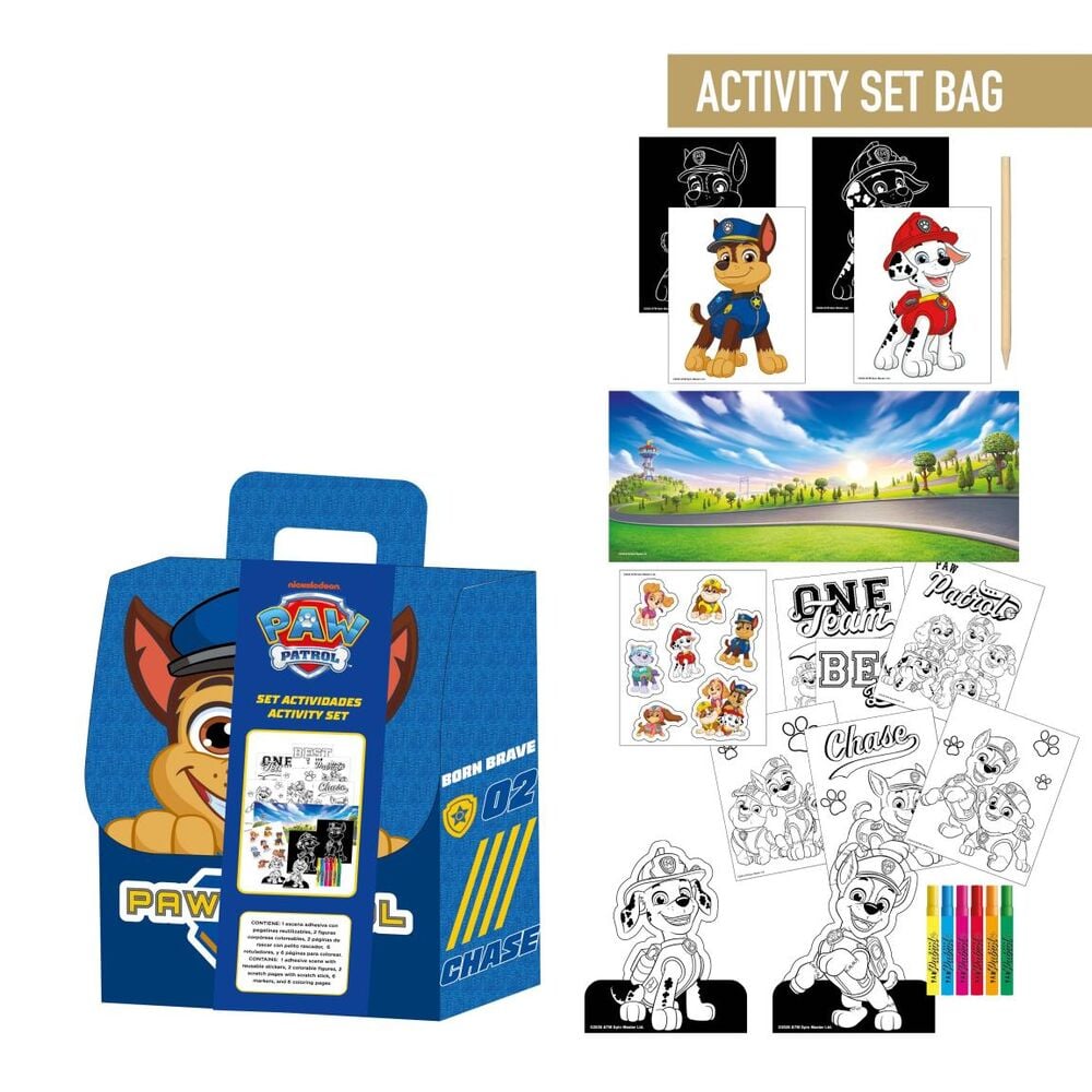 Mochila set de actividades para colorear Paw Patrol con láminas y pegatinas