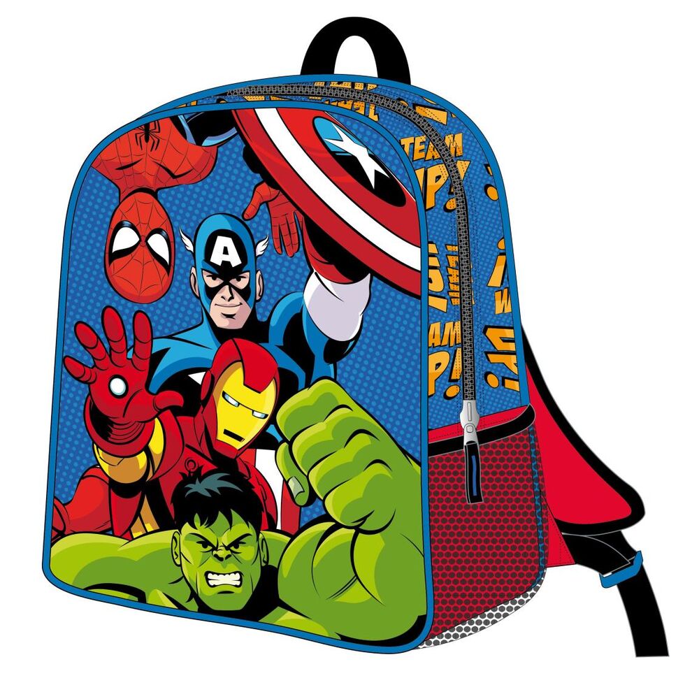 Mochila infantil 3D de Los Vengadores Marvel con Spider-Man, Iron Man, Hulk y Capitán América