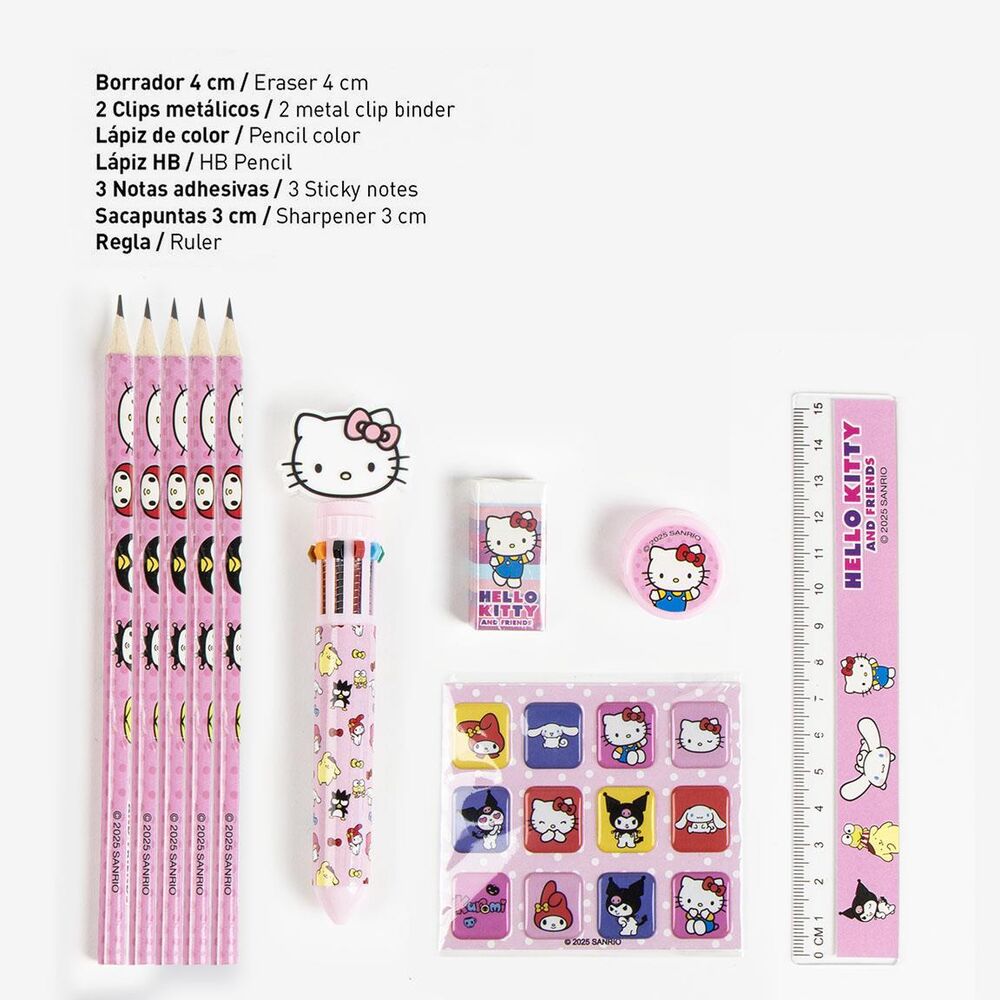 Set de papelería Hello Kitty CERDÁ con estuche, cuaderno y útiles escolares - 2