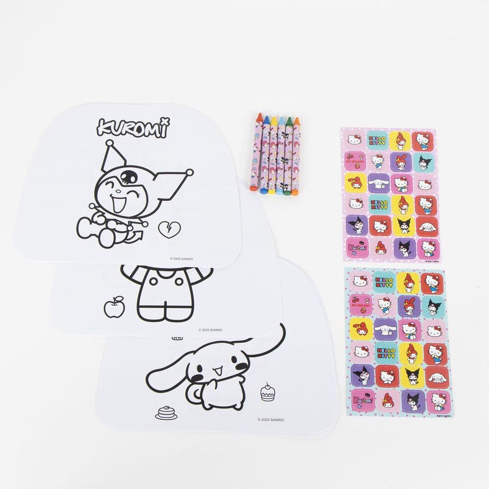 Set de actividades Hello Kitty con láminas para colorear, ceras y pegatinas - 2